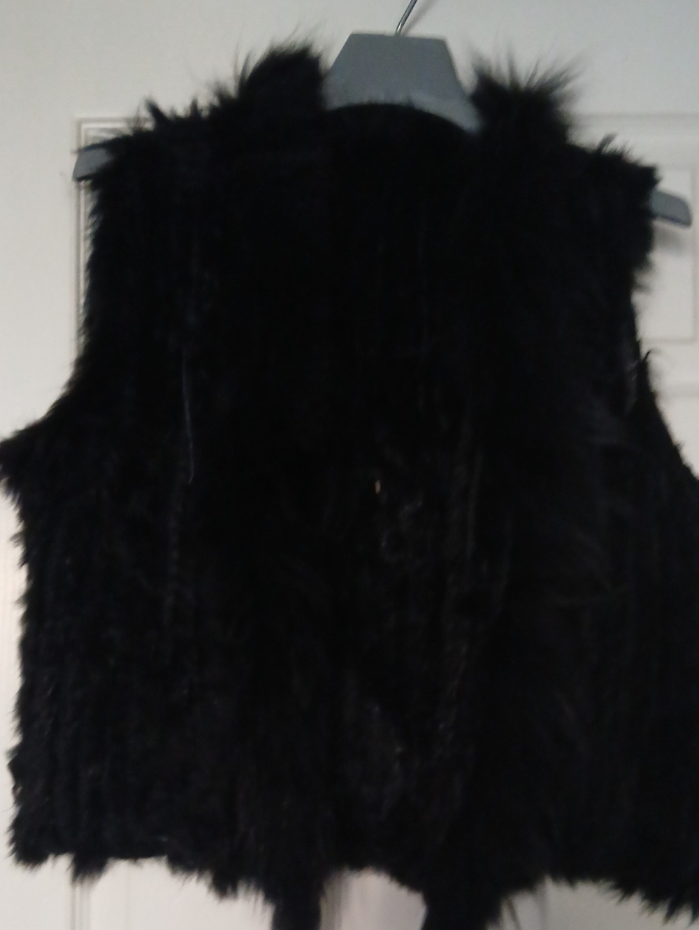 Black Rabbit Fur Vest - Women's Cozy Layer